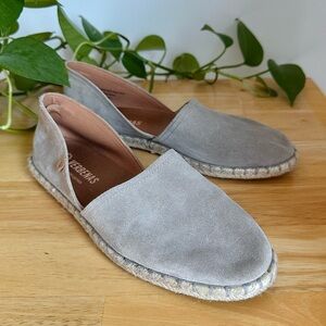 Verbenas Carmen Gray Suede Leather Spain Espadrilles Slip On Flats Size 10 EU 41